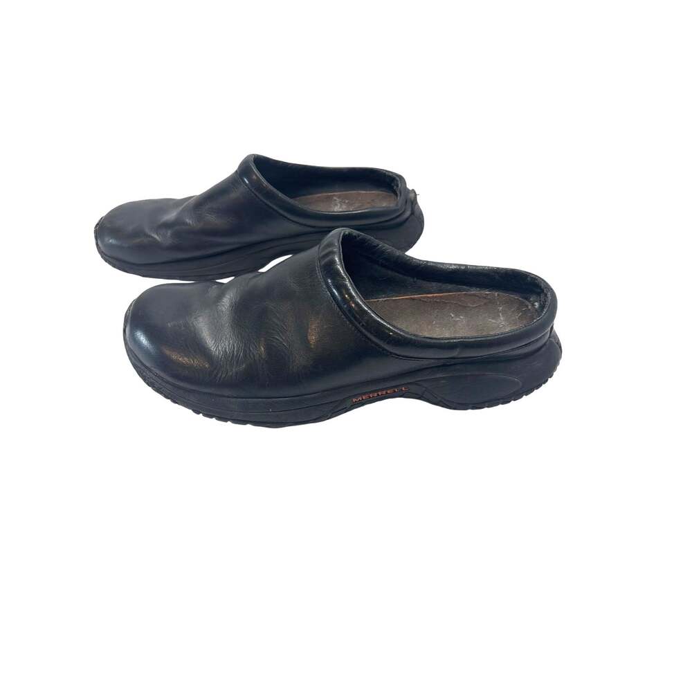 Merrell Encore Groove Men's Size 13 Black Leather Slip On Comfort Clogs Shoes